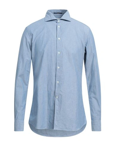 B.d.baggies B. D.baggies Man Shirt Blue Size 17 Cotton