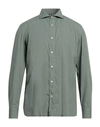 Luigi Borrelli Napoli Man Shirt Sage Green Size 16 Cotton