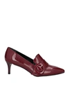 Bruglia Woman Loafers Burgundy Size 11 Soft Leather In Red