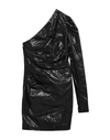 Dsquared2 Woman Short Dress Black Size 2 Ovine Leather In Black