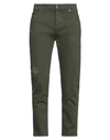 Grey Daniele Alessandrini Man Pants Military Green Size 34 Organic Cotton, Elastane