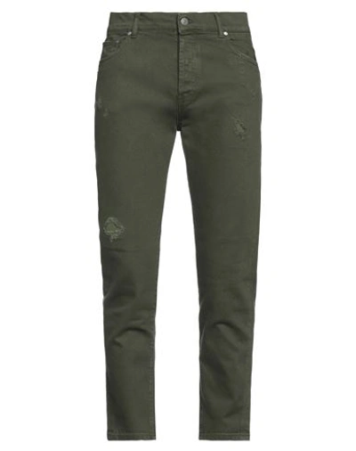 Grey Daniele Alessandrini Man Pants Military Green Size 34 Organic Cotton, Elastane