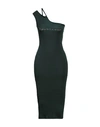 Mangano Woman Midi Dress Dark Green Size 8 Cotton