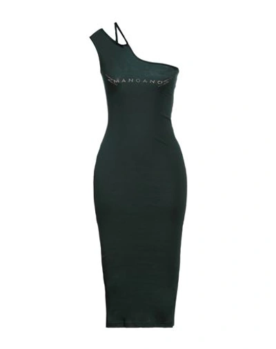 Mangano Woman Midi Dress Dark Green Size 8 Cotton