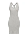 Mangano Woman Short Dress Light Grey Size 8 Cotton In Grey