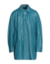 8 By Yoox Leather Straight Coat Man Coat Deep Jade Size 44 Lambskin In Green