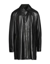 8 By Yoox Leather Straight Coat Man Coat Black Size 44 Lambskin