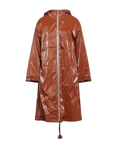 Sfizio Woman Coat Rust Size 4 Viscose, Polyester, Cotton, Metallic Fiber, Polyurethane In Red