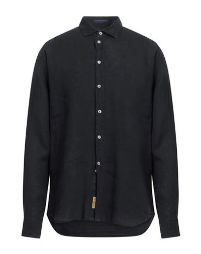 B.d.baggies B. D.baggies Man Shirt Midnight Blue Size Xxl Cotton In Navy Blue