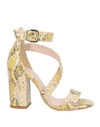 Vivian Woman Sandals Yellow Size 10 Textile Fibers In Yellow