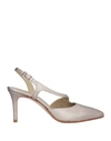Marian Woman Pumps Platinum Size 11 Soft Leather In Grey