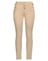 Liu •jo Woman Pants Beige Size 28w-30l Cotton, Polyester, Elastane, Soft Leather