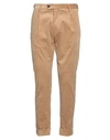 Messagerie Man Pants Camel Size 36 Cotton, Elastane In Beige