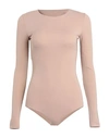 Maison Margiela Woman Bodysuit Beige Size 2 Viscose, Elastane