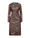 Jucca Woman Midi Dress Brown Size 10 Polyester, Polyurethane