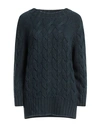Alpha Studio Woman Sweater Midnight Blue Size 10 Cotton, Wool