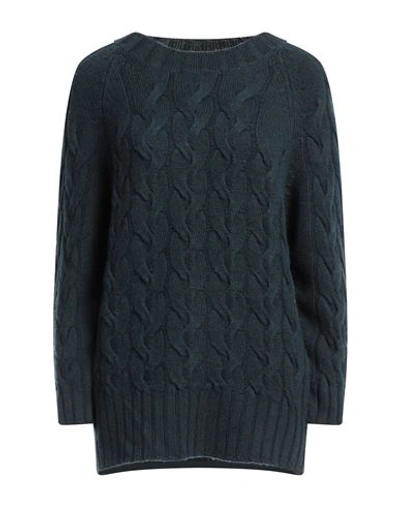 Alpha Studio Woman Sweater Midnight Blue Size 10 Cotton, Wool