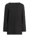 Alpha Studio Woman Sweater Black Size 10 Cotton, Wool