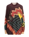 Etro Geometric-print Wool Jumper In Red