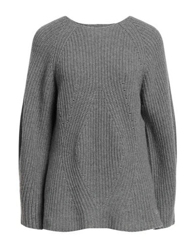 Liviana Conti Woman Sweater Grey Size 8 Cashmere, Polyamide, Polyester, Metal