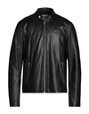 DIESEL DIESEL L-METALO MAN JACKET BLACK SIZE 42 SHEEPSKIN