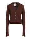 Semicouture Woman Cardigan Cocoa Size S Wool, Polyamide In Brown