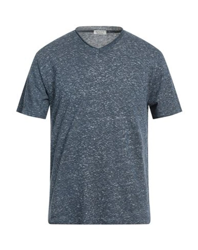 Wool & Co Man T-shirt Slate Blue Size M Cotton, Linen