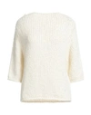 Croche Crochè Woman Sweater Off White Size L Acrylic, Mohair Wool, Wool, Polyamide In Off White