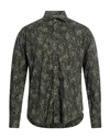 Tintoria Mattei 954 Man Shirt Military Green Size 16 Viscose In Green