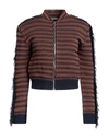 Durazzi Woman Jacket Rust Size M Merino Wool, Polypropylene, Polyamide In Red