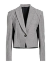 BRUNELLO CUCINELLI BRUNELLO CUCINELLI WOMAN BLAZER LIGHT GREY SIZE 14 VIRGIN WOOL, POLYAMIDE, ELASTANE