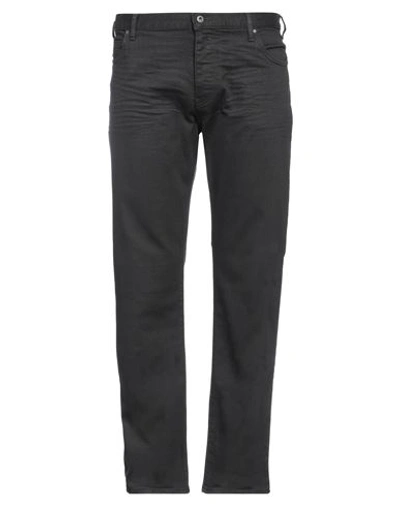 Emporio Armani Man Jeans Military Green Size 28w-32l Cotton, Elastane In Black