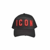 DSQUARED2 DSQUARED2 RED ICON EMBROIDERY BLACK HAT WITH VISOR DSQUARED2