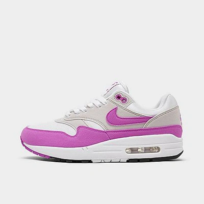 Nike Women's Air Max 1 Casual Shoes In Neutral Grey/fuchsia Dream/white/black