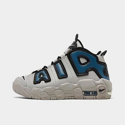 Nike Little Kids' Air More Uptempo Basketball Shoes In Light Iron Ore/industrial Blue/iron Grey