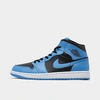 Nike Jordan Air Retro 1 Mid Casual Shoes In University Blue/black/white