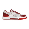 Dolce & Gabbana New Roma Rhinestone-embellished Sneakers In White_red