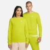 Nike Sportswear Club Fleece Crewneck Sweatshirt In Bright Cactus/white