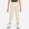 Nike Kids' Sportswear Club Fleece Cargo Jogger Pants In Sanddrift/sanddrift/white