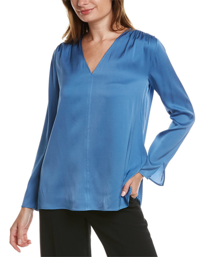 Hugo Boss Silk Blouse In Blue