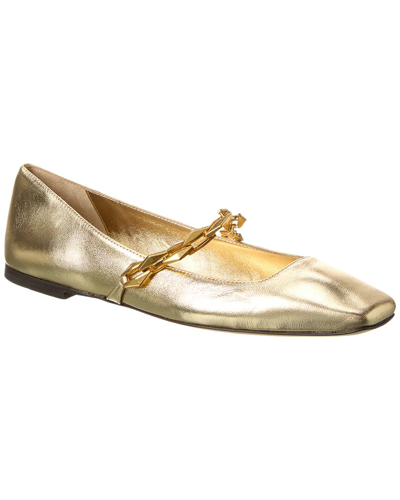 Jimmy Choo Diamond Tilda Metallic Leather Ballet Flats In Gold