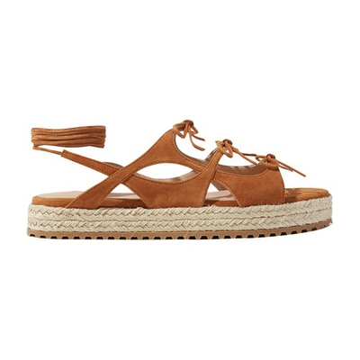 Scarosso Sweet Lace Sandals In Brown_suede