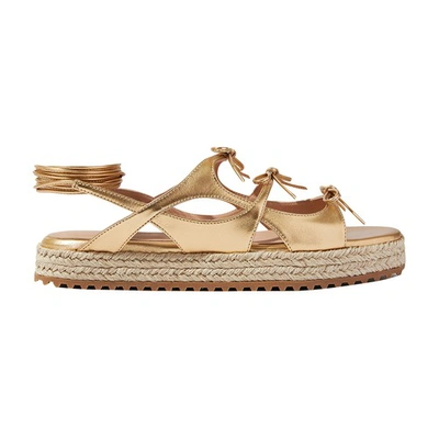 Scarosso Sandals Shimmer Laminated Calf In Gold - Laminated Calf