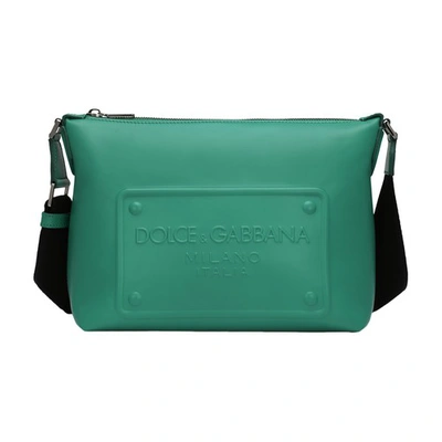 Dolce & Gabbana Calfskin Crossbody Bag With Logo In Emerald_1