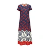 La Doublej Sporty Swing Floral-print Midi Dress In Palmetto