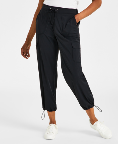 Style & Co Women's Cropped Utility Cargo Pants, Created For Macy's In Deep Black