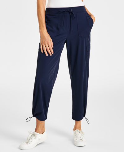 Style & Co Women's Cropped Utility Cargo Pants, Created For Macy's In Industrial Blue