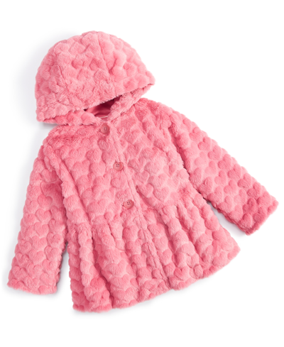 First Impressions Baby Girls Faux Fur Coat, Created For Macy's In Rustic Rose