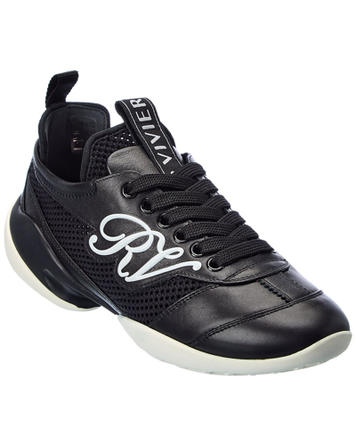 Roger Vivier Viv Match Leather & Mesh Sneaker In Black