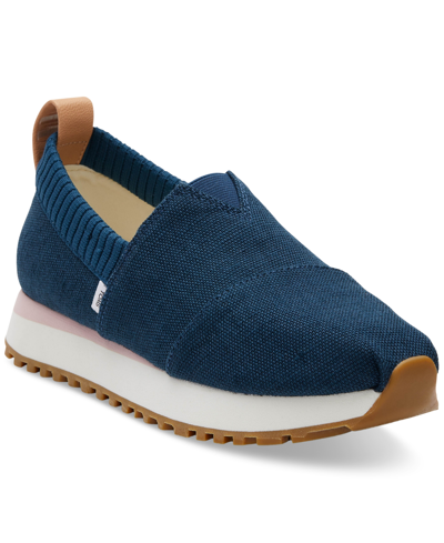Toms Women's Alpargata Resident 2.0 Slip On Trainer Sneakers In Majolica Blue Heritage Canvas